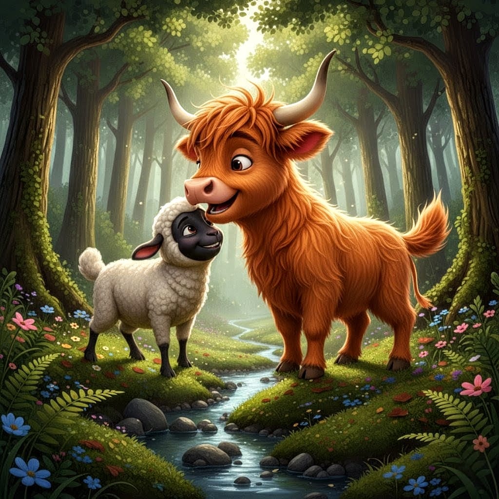 Release Paper, Buddys day out with Snowball the Lamb, 4x4 24 sections, with choice of Overlay