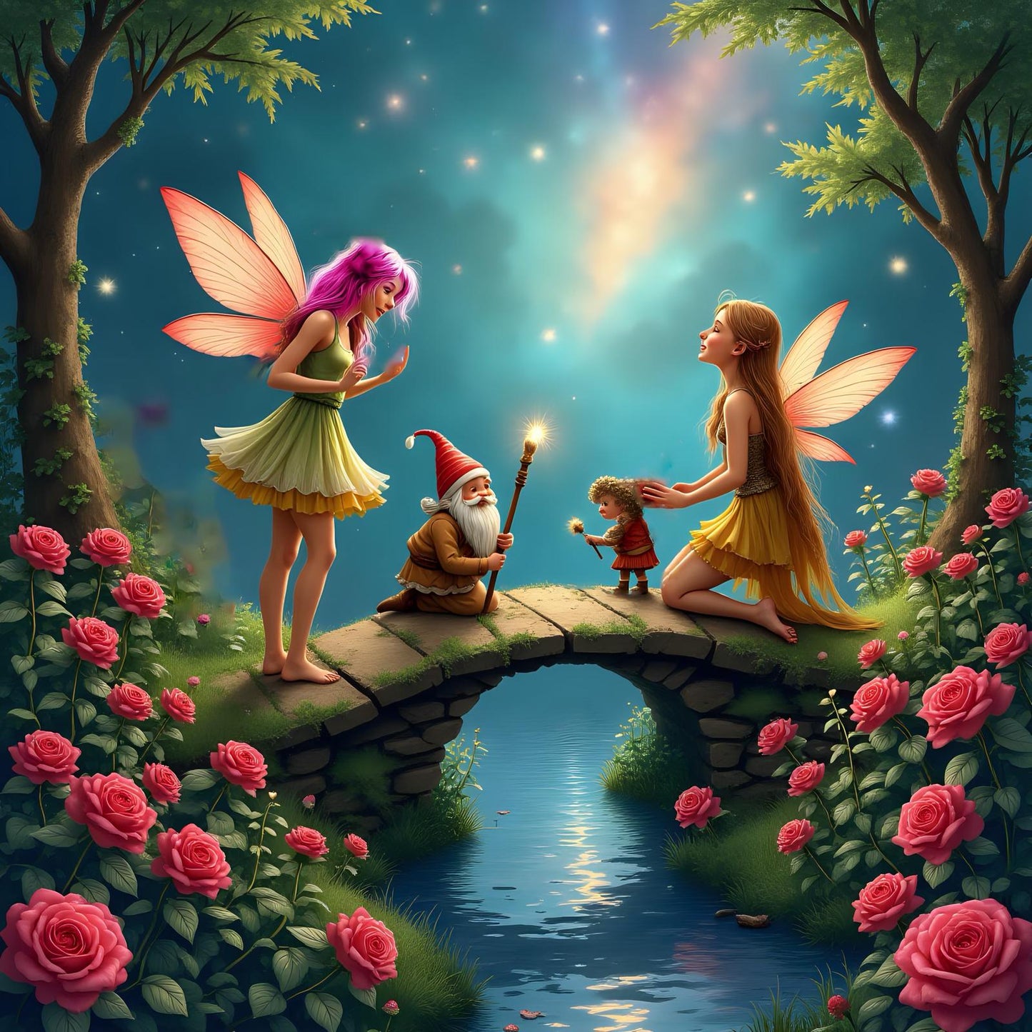 Release Paper, Beautiful Fairies & Trolls, 24 sections 4x4, with choice of Overlay