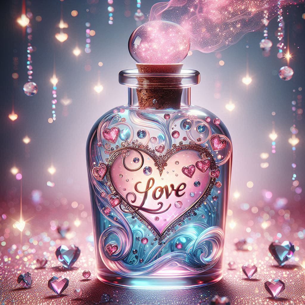 Sam Vangeen, Valentines Day Collection Release Paper Love Potion, 24 sections 4x3 3/4 inches, with added Overlay for Protection
