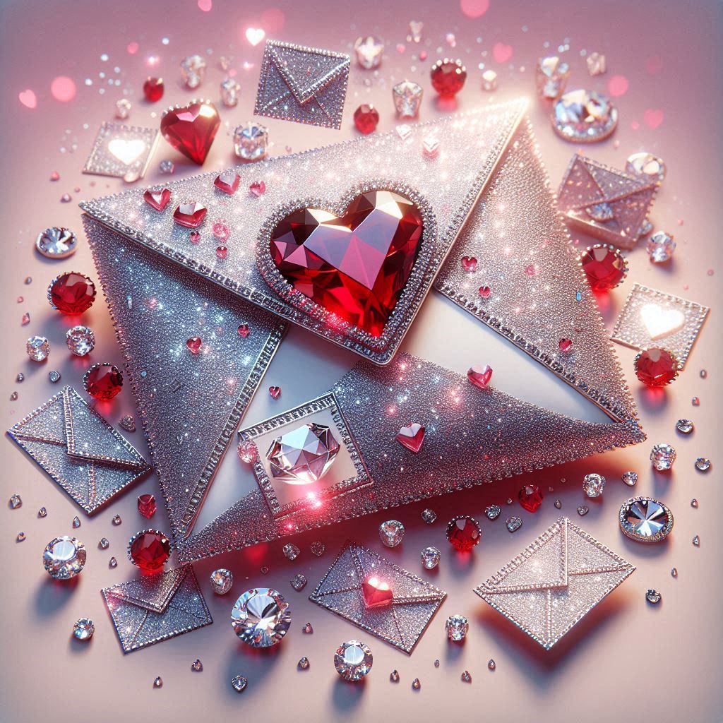 Sam Vangeen, Valentines Day Collection Release Paper, Love Letter, 24 4x3 3/4 inches Sections, with added Overlay for Protection
