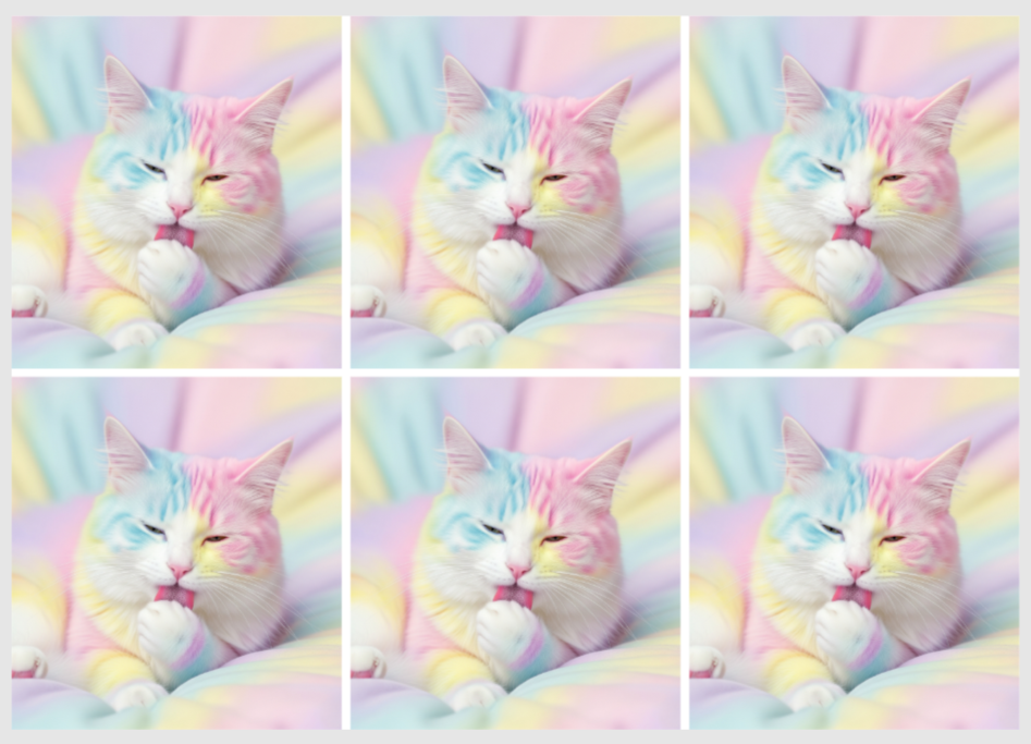 Release Paper, 24 4x4 sections, Pastel Pussy Cat, with choice of overlay