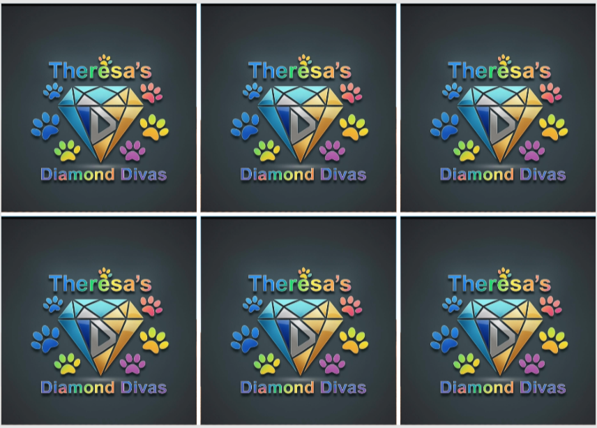 Release Paper, Tiktok Theresa Diamond Art, 24 sections of 4x4.. overlayed with Broken Glass