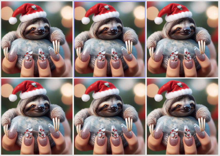 Christmas Release Paper Sloth, 24 sections 4x4, by Sam Vangeen, with Spots Overlay