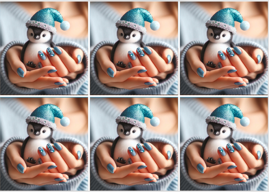 Christmas Release Paper Penguin, 24 sections 4x4, by Sam Vangeen, with Spots Overlay