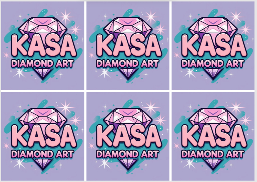 Tiktok KASA Diamond Art, 24 sections 4x3 3/4 inches with Stars Overlay