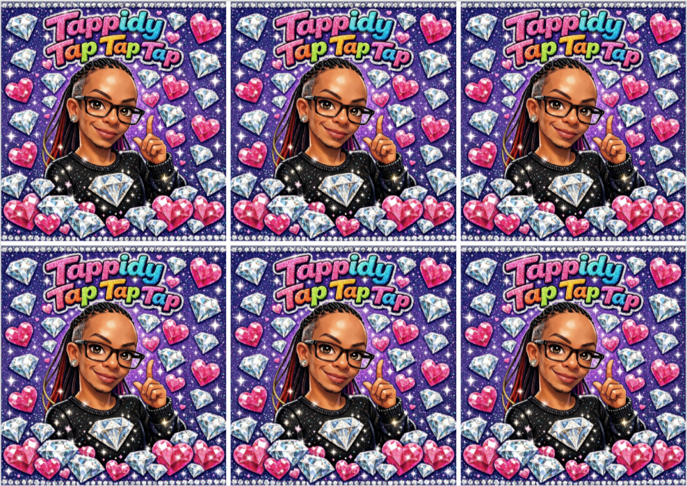 Tiktok Creator Drews Diamond Divas new design, 4x3 3/4 with added sparkle