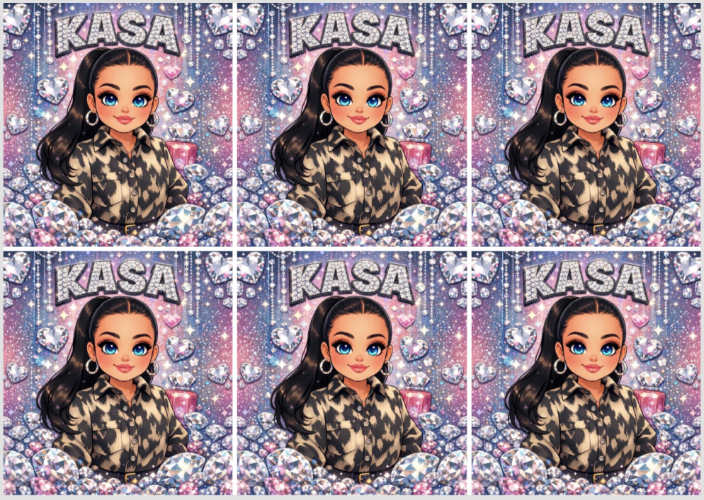 Tiktok Creator Kasa Diamond Art, 4x3 3/4 24 sections with added overlay
