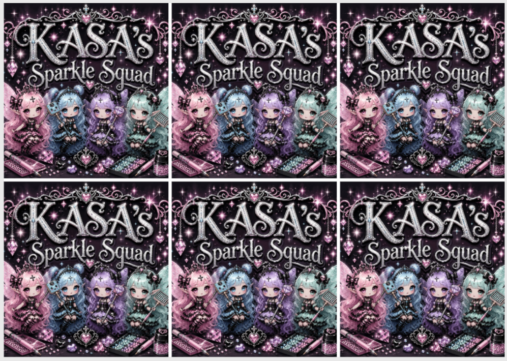TikTok Creator KASA Diamond Art, Sparkle Squad Release Paper 4x3 3/4 with overlay