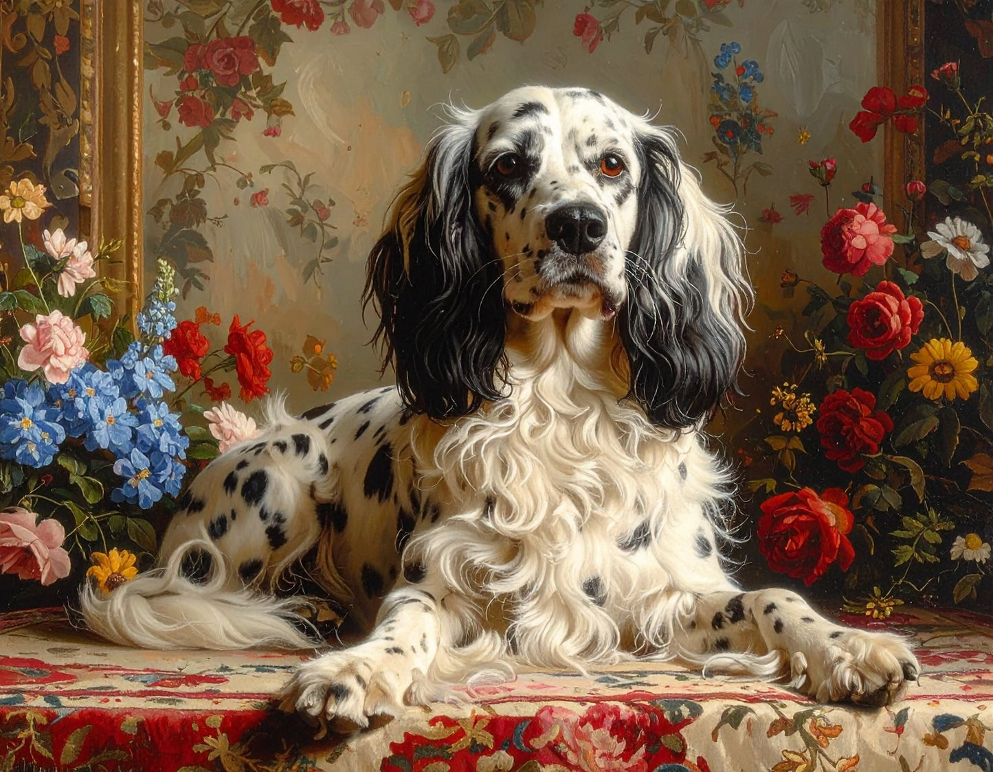 Release Paper, Spaniel, 24 sections 4x4, with choice of Overlay