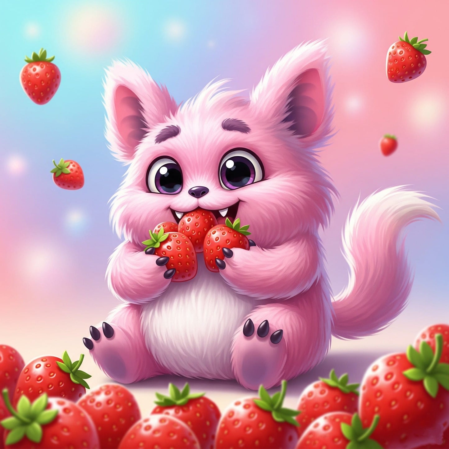 Release Paper, Pinky Fluffy Monster, 24 sections, 4x4, choice of Overlay