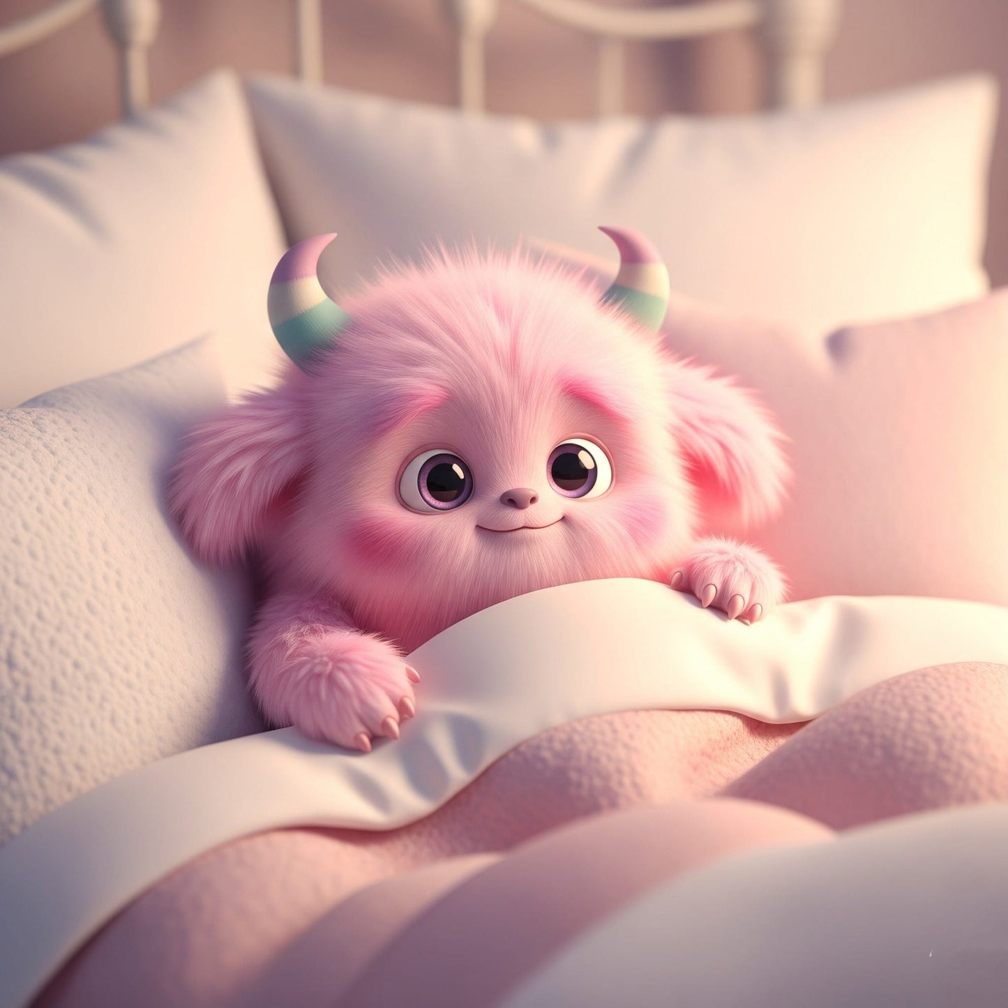 Release Paper, Pinky Fluffy Monster, 24 sections, 4x4, choice of Overlay