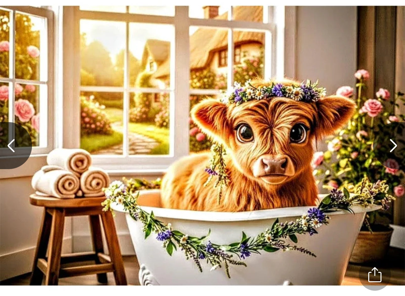 Release Paper, Highland Cow, Bathtime fun, 4x4, 24 sections, choice of Overlay