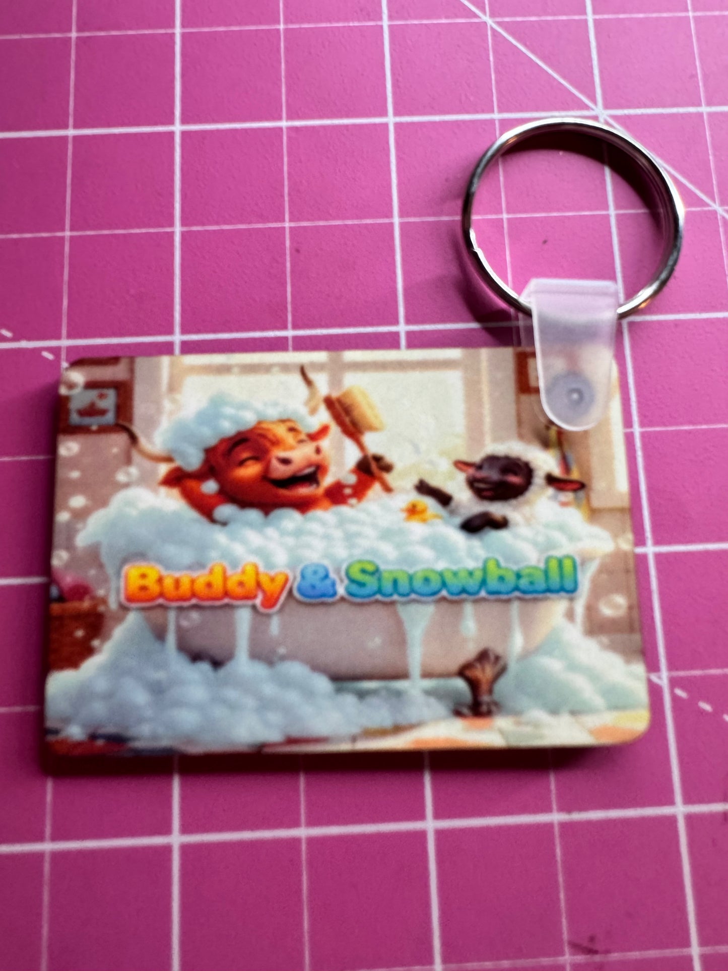 Buddy & Snowball, Bathtime Fun, Keyrings, Highland Cow & Lamb