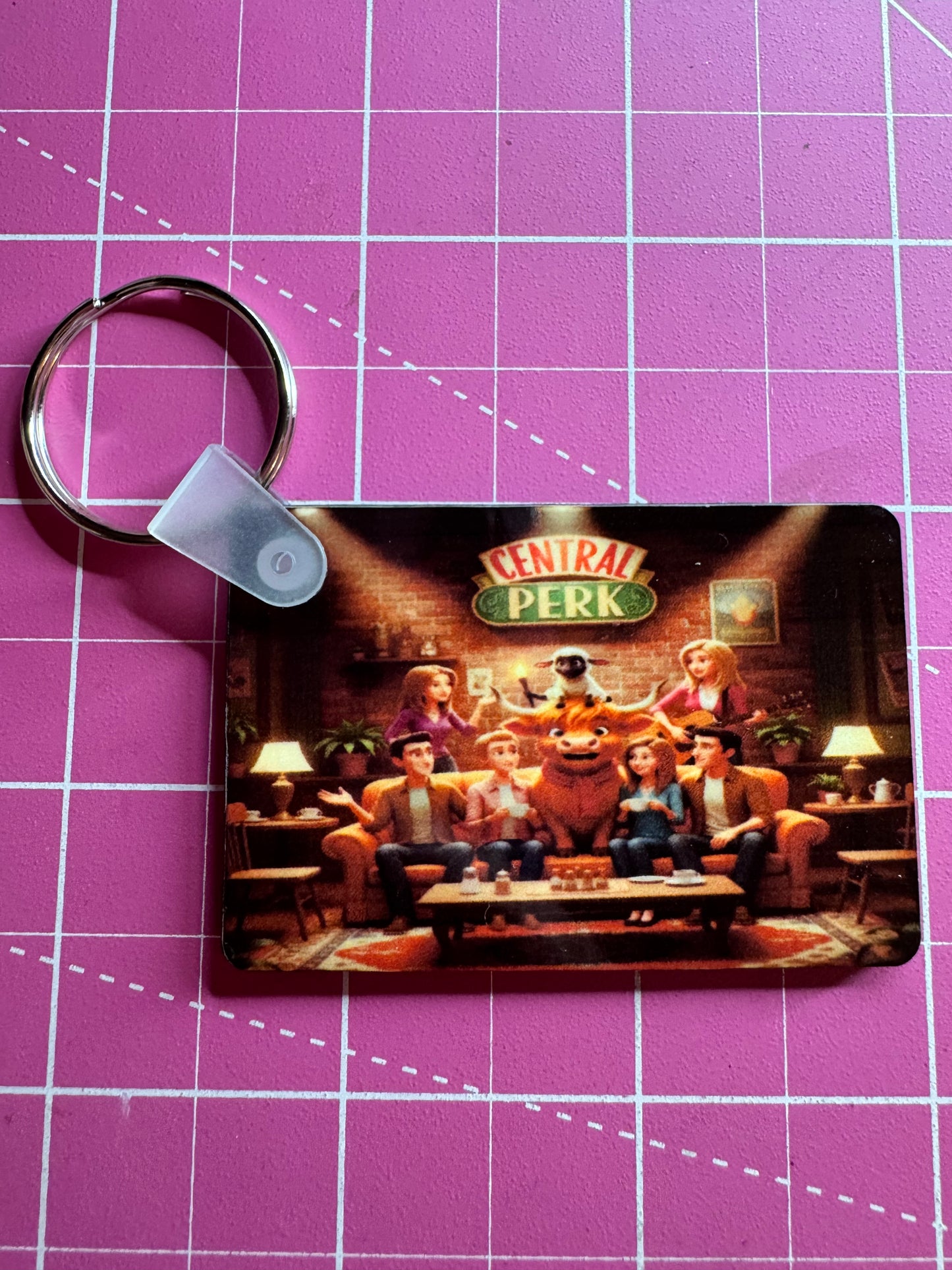 Buddy & Snowball Friends inspired Keyring, Highland Cow & Lamb