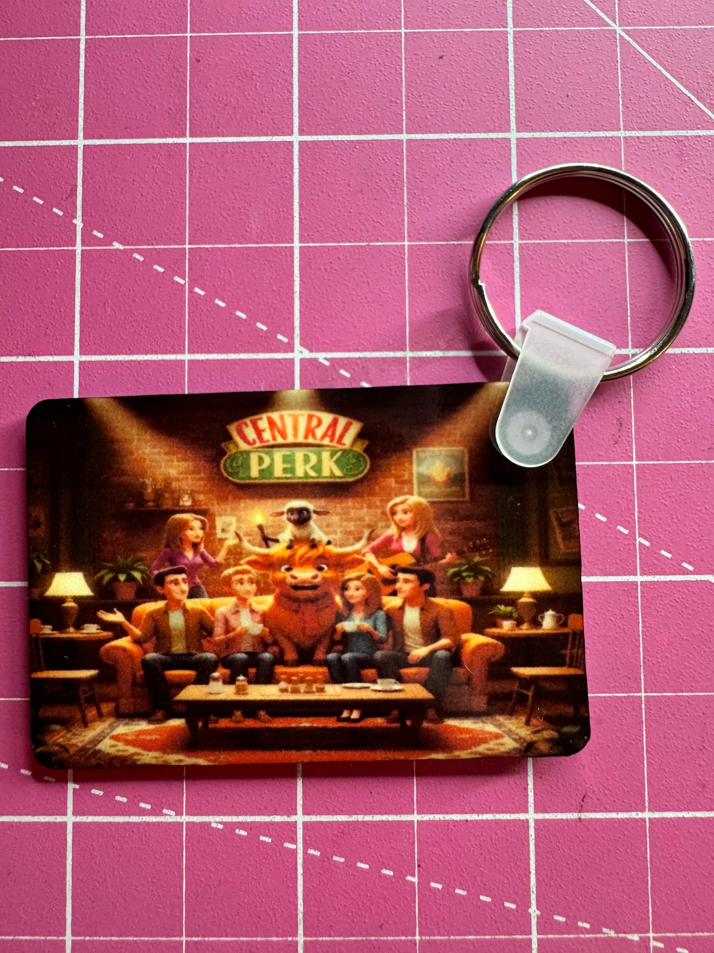 Buddy & Snowball Friends inspired Keyring, Highland Cow & Lamb