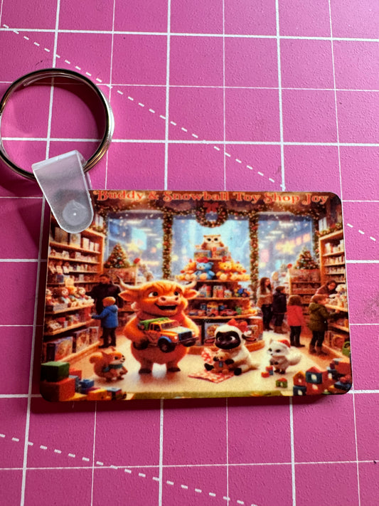 Buddy & Snowball Keyrings Toy Shop Joy, Highland cow & Lamb