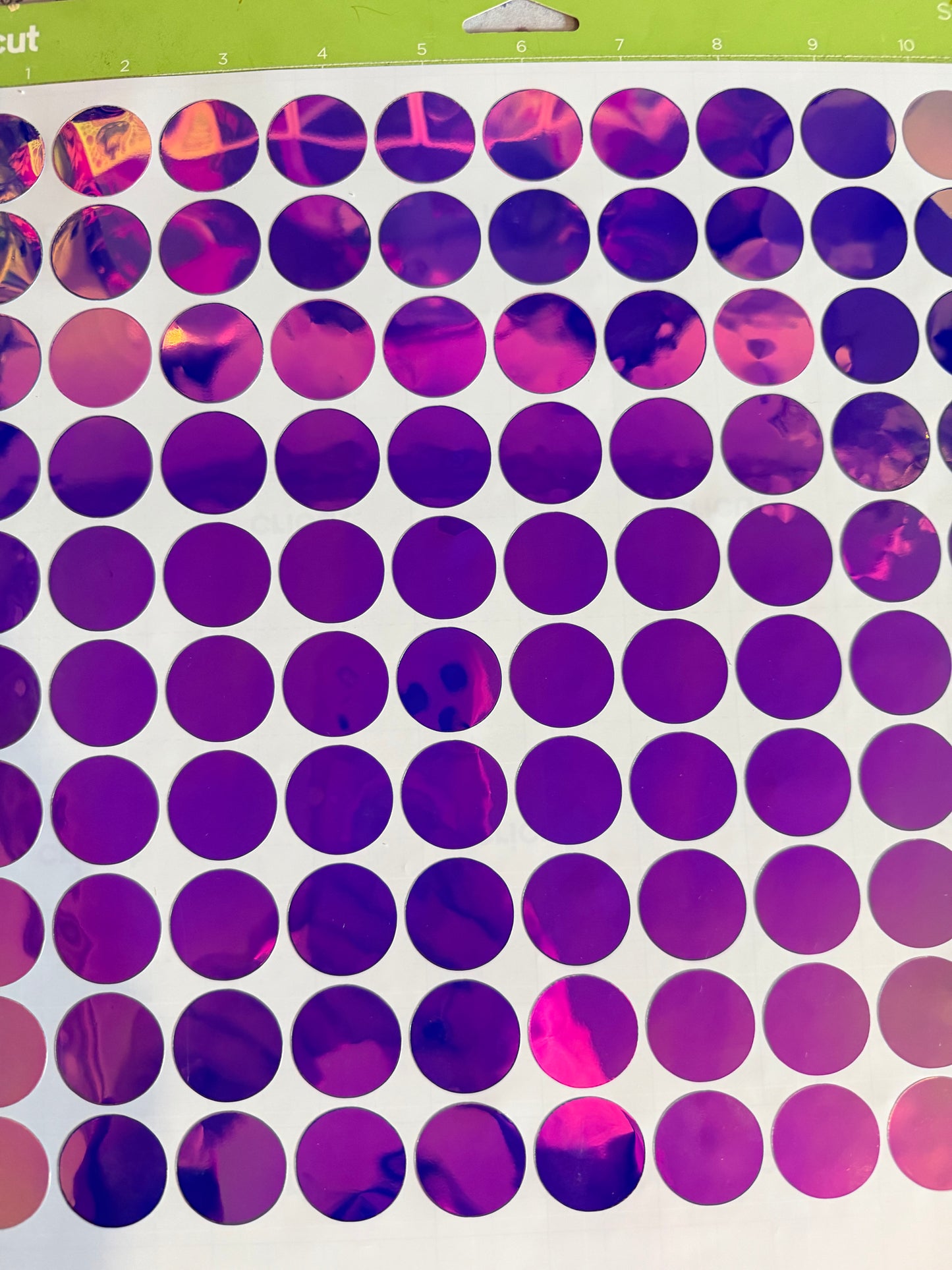 Holographic Blue round Vinyl Stickers X50 for your Diamond Art trays and pots