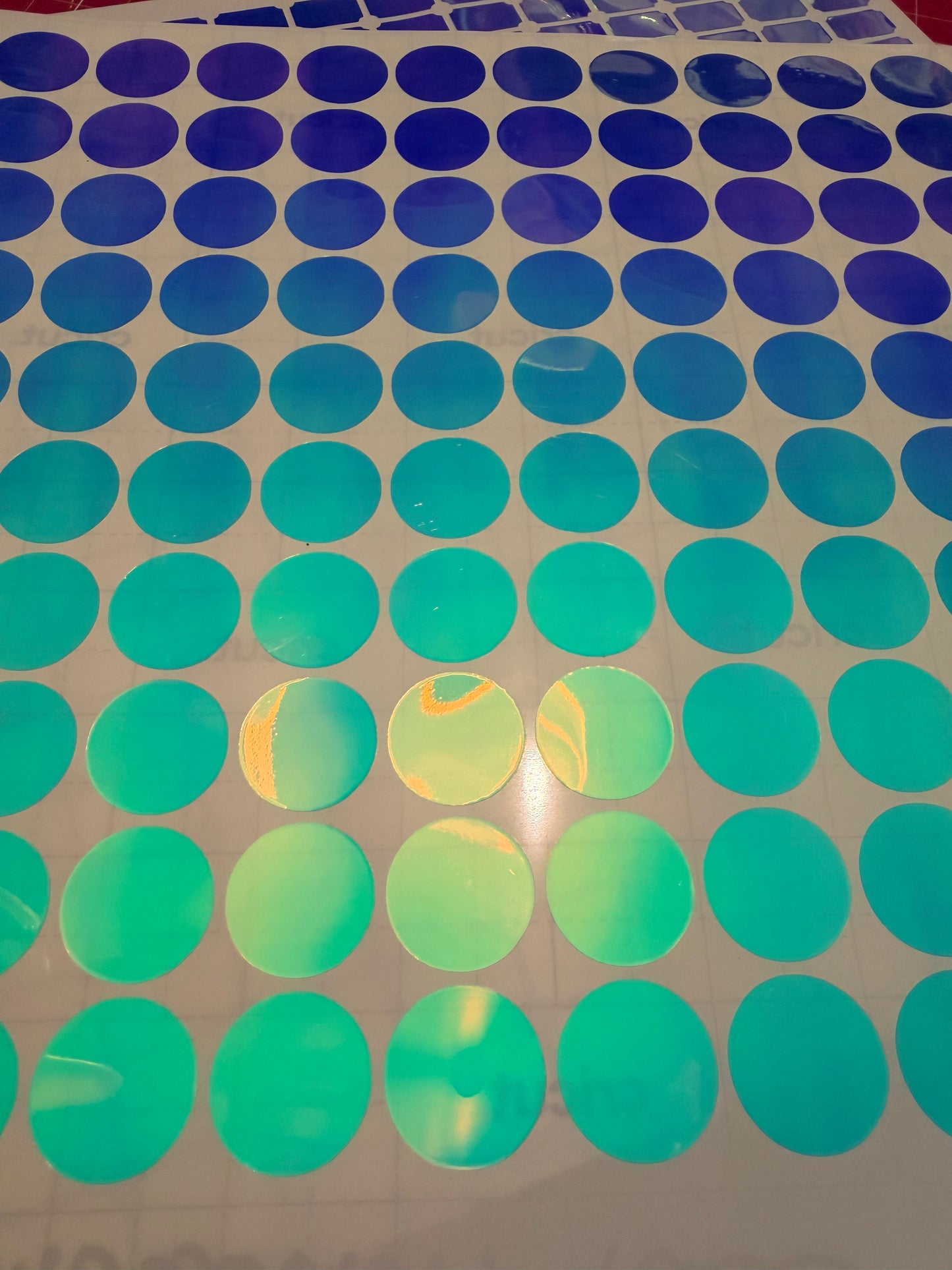 Holographic Opal round Vinyl Stickers X50