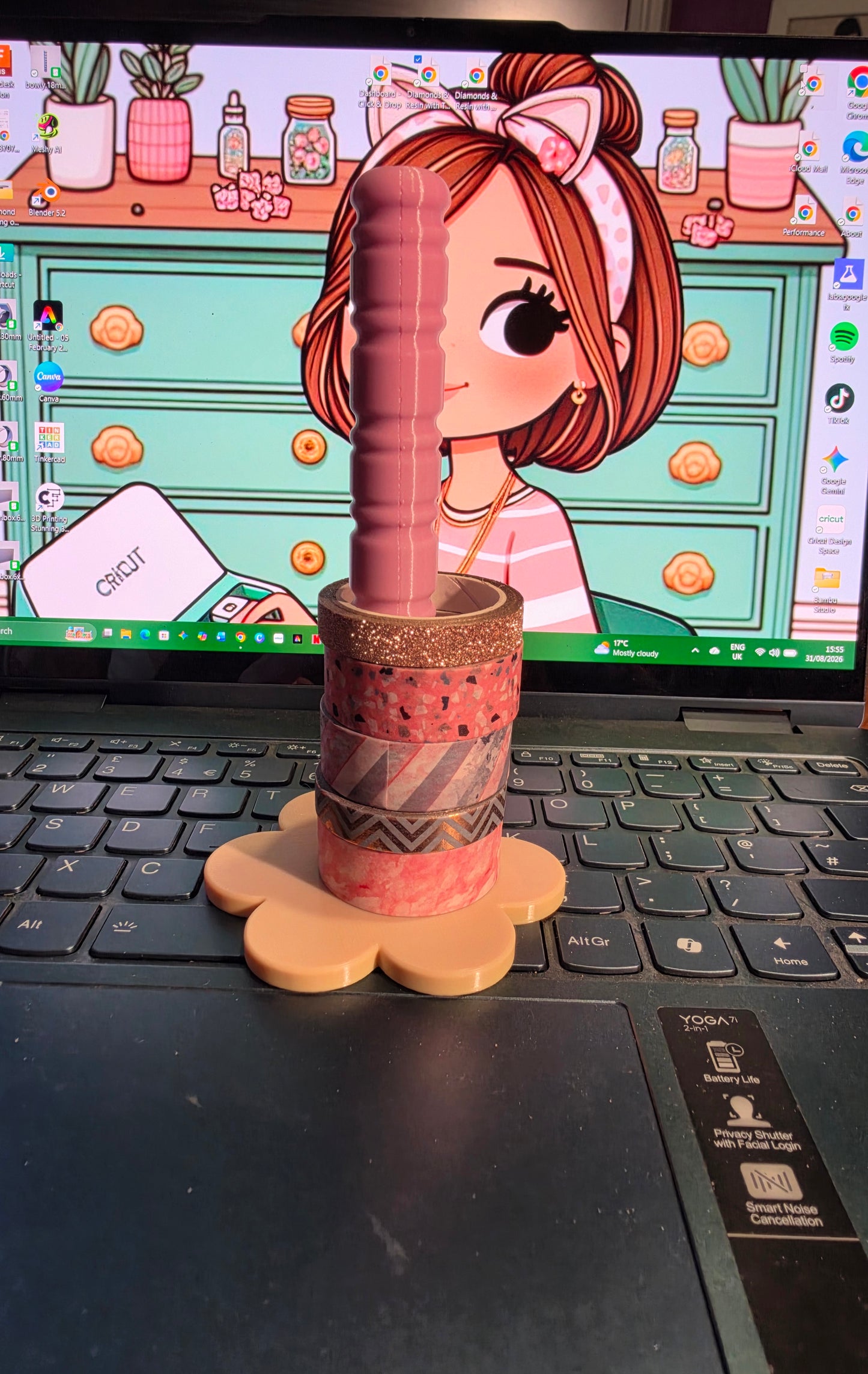 3d Printed Flower Washi Tape Holder