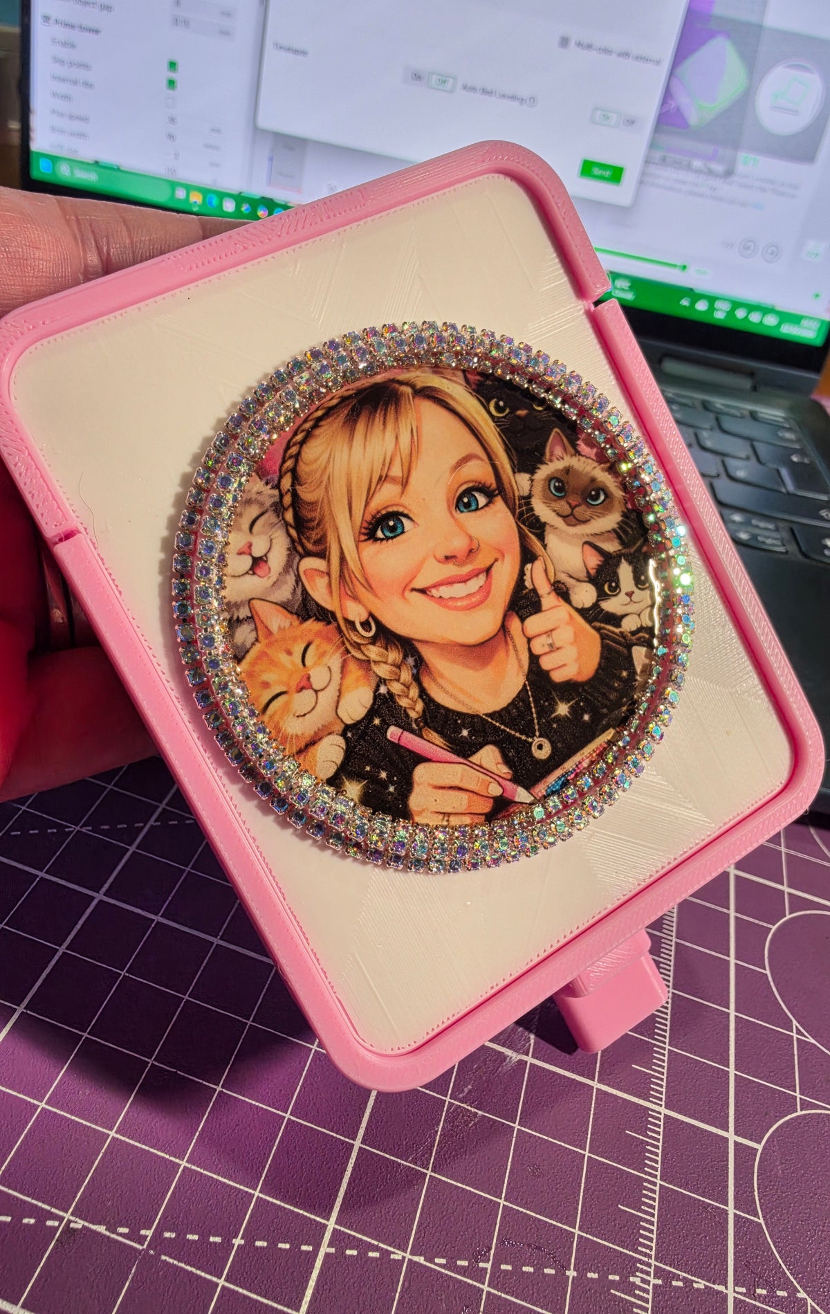 3d Printed Custom Diamond Art Tray size 3.92inches x 3.14inches