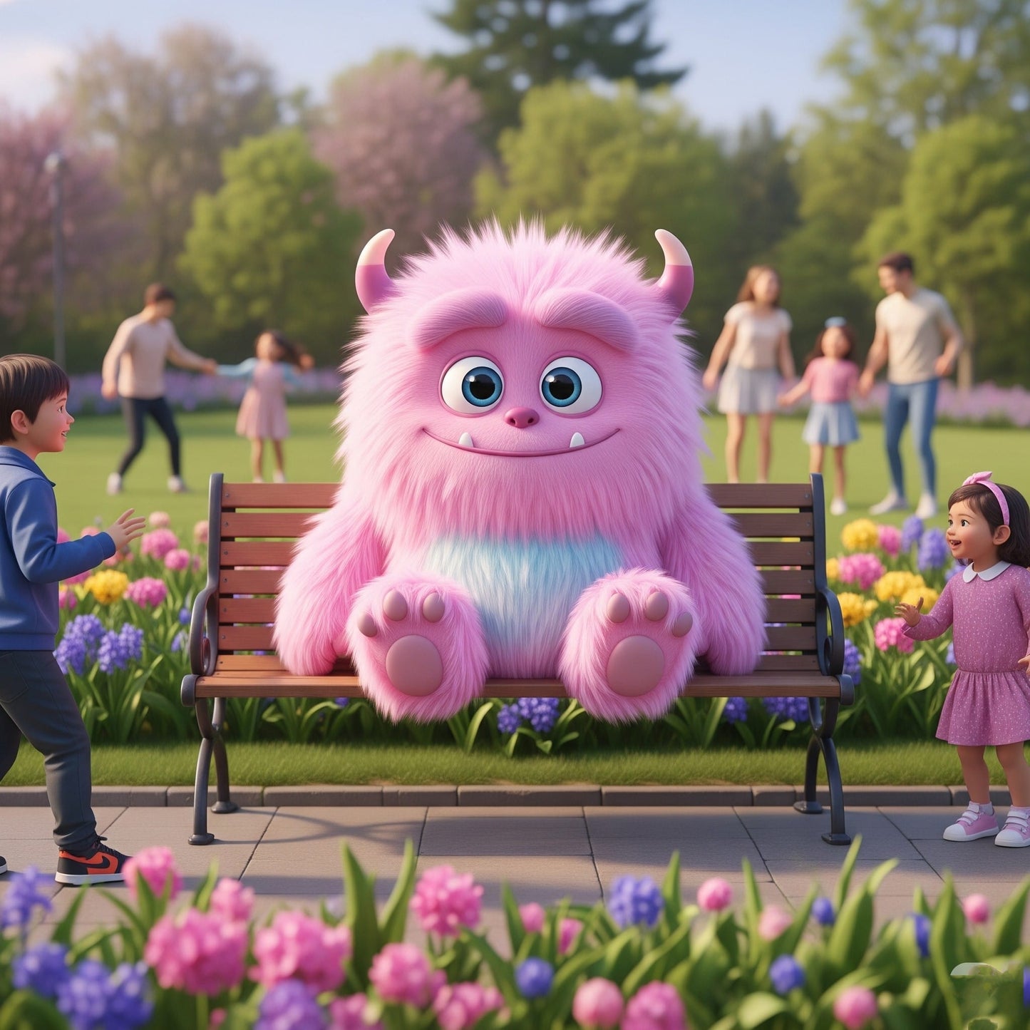 Release Paper, Pinky Fluffy Monster, 24 sections, 4x4, choice of Overlay