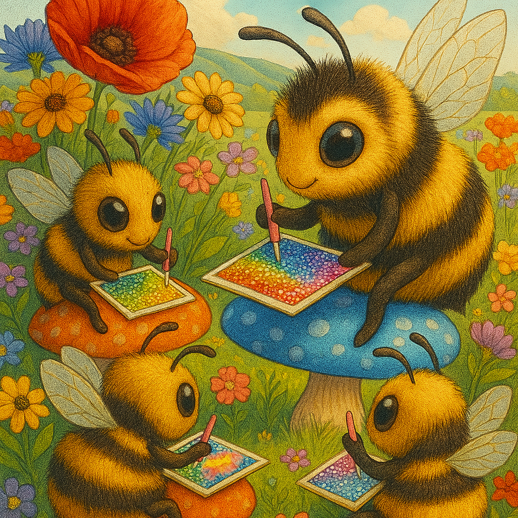 Release Paper, Diamond Painting Bees, 24 sections 4x4, with choice of overlay