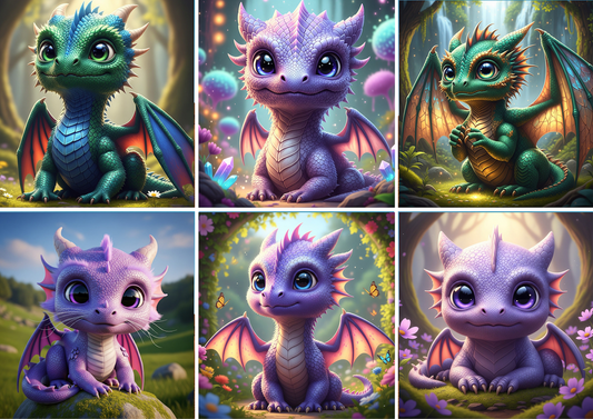 Baby Dragon Release Paper, 4x4 24 sections, with choice of Overlay