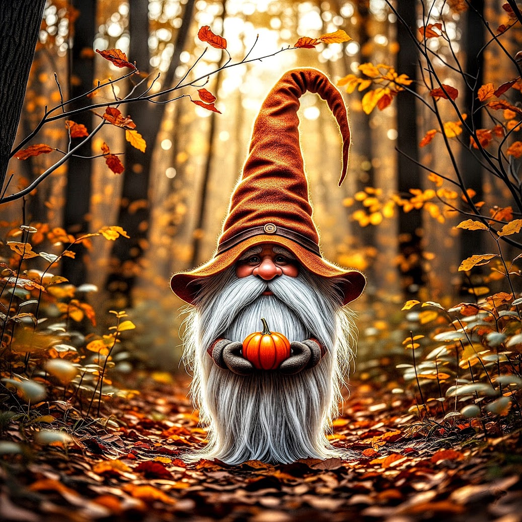 Release Paper, Autumn Gnomes, 4x4, 24 sections, choice of Overlay