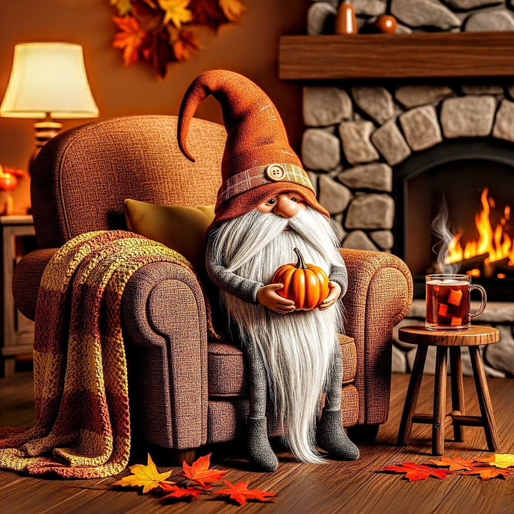 Release Paper, Autumn Gnomes, 4x4, 24 sections, choice of Overlay