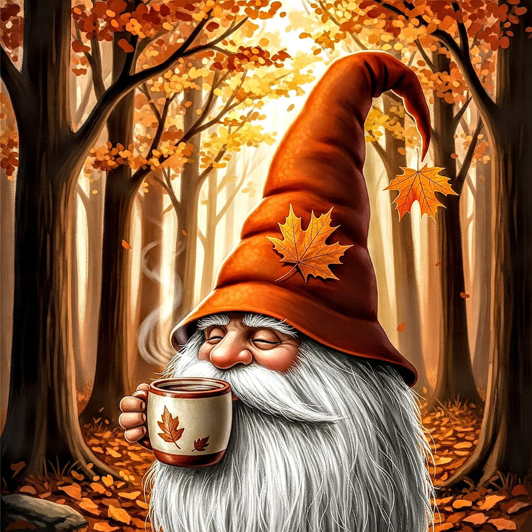 Release Paper, Autumn Gnomes, 4x4, 24 sections, choice of Overlay