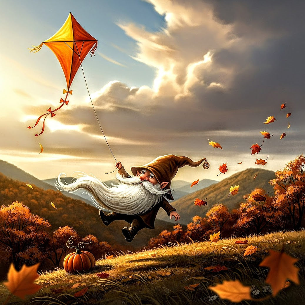 Release Paper, Autumn Gnomes, 4x4, 24 sections, choice of Overlay