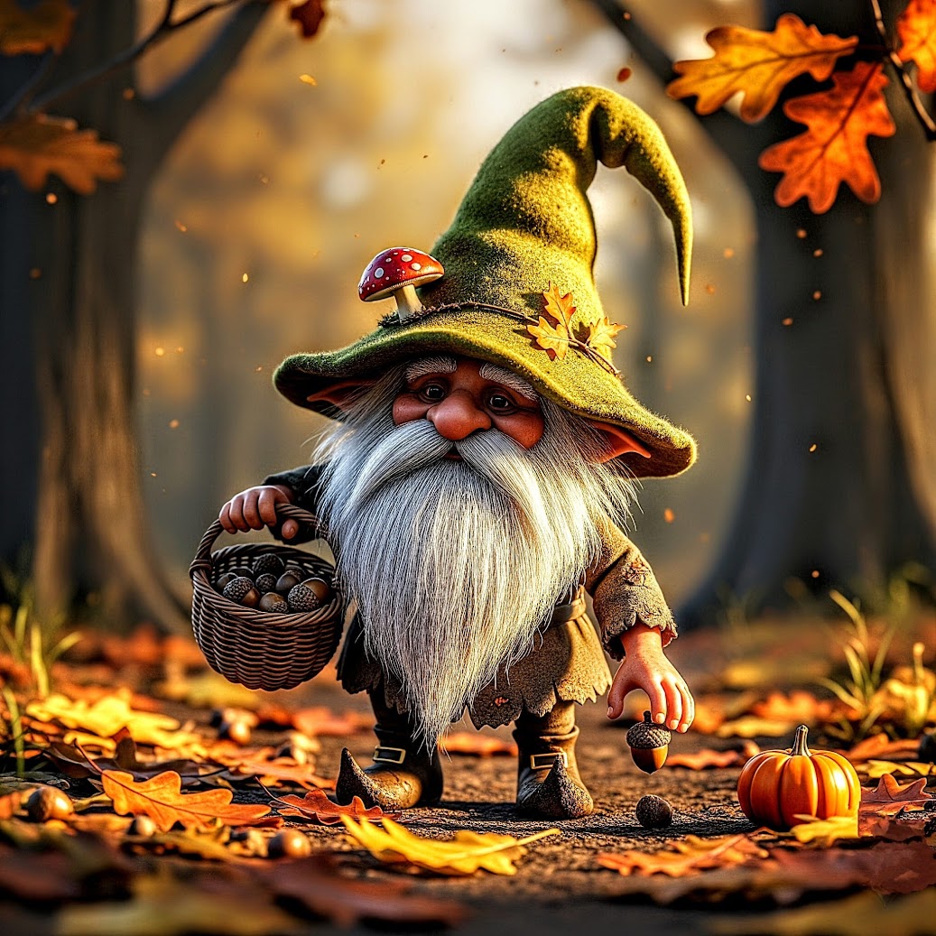 Release Paper, Autumn Gnomes, 4x4, 24 sections, choice of Overlay