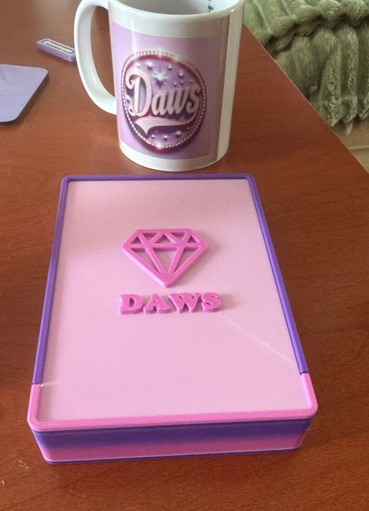 Sam Vangeen Pink and Purple DAWS release paper box 6x4