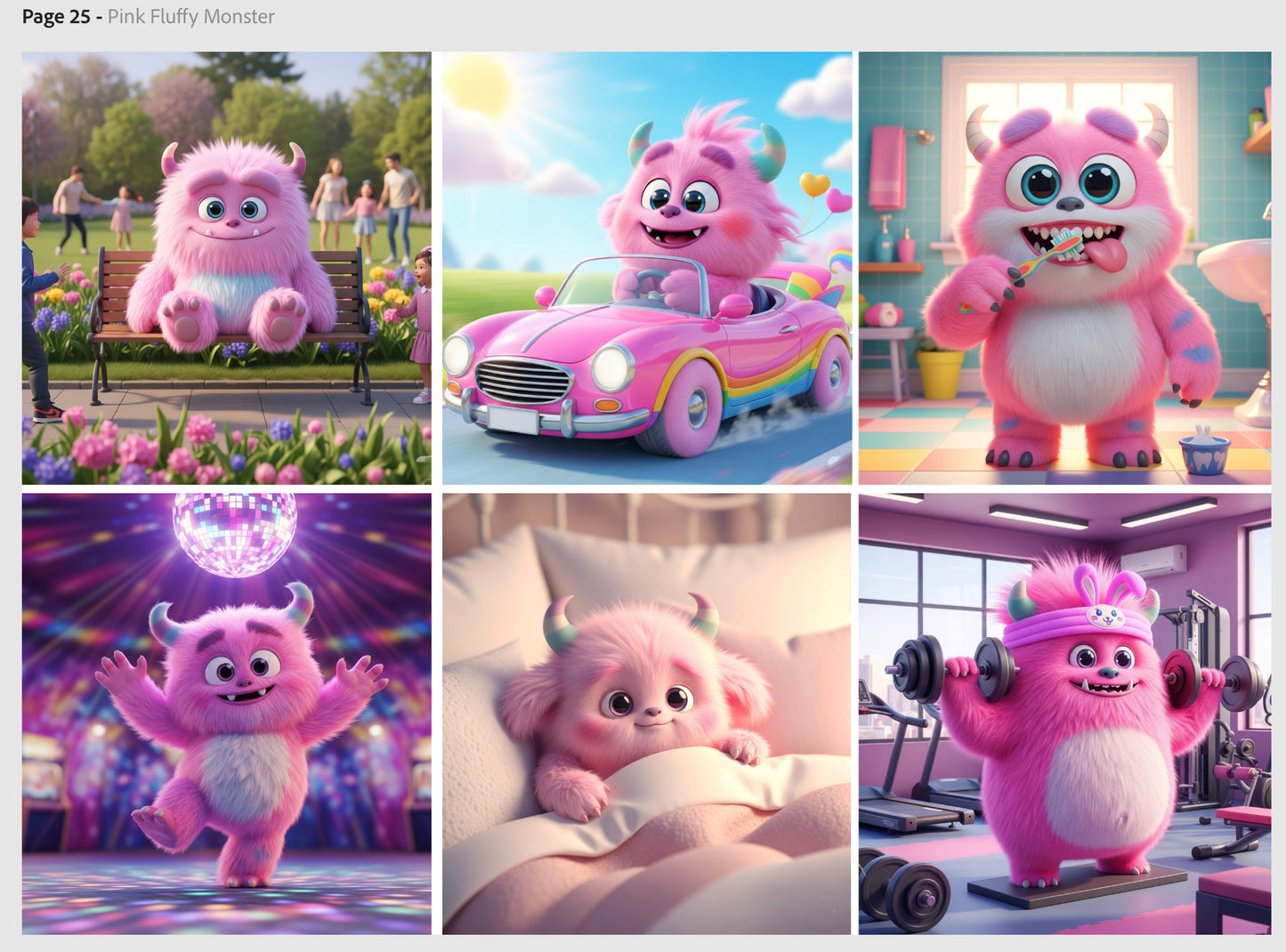 Release Paper, Pinky Fluffy Monster, 24 sections, 4x4, choice of Overlay