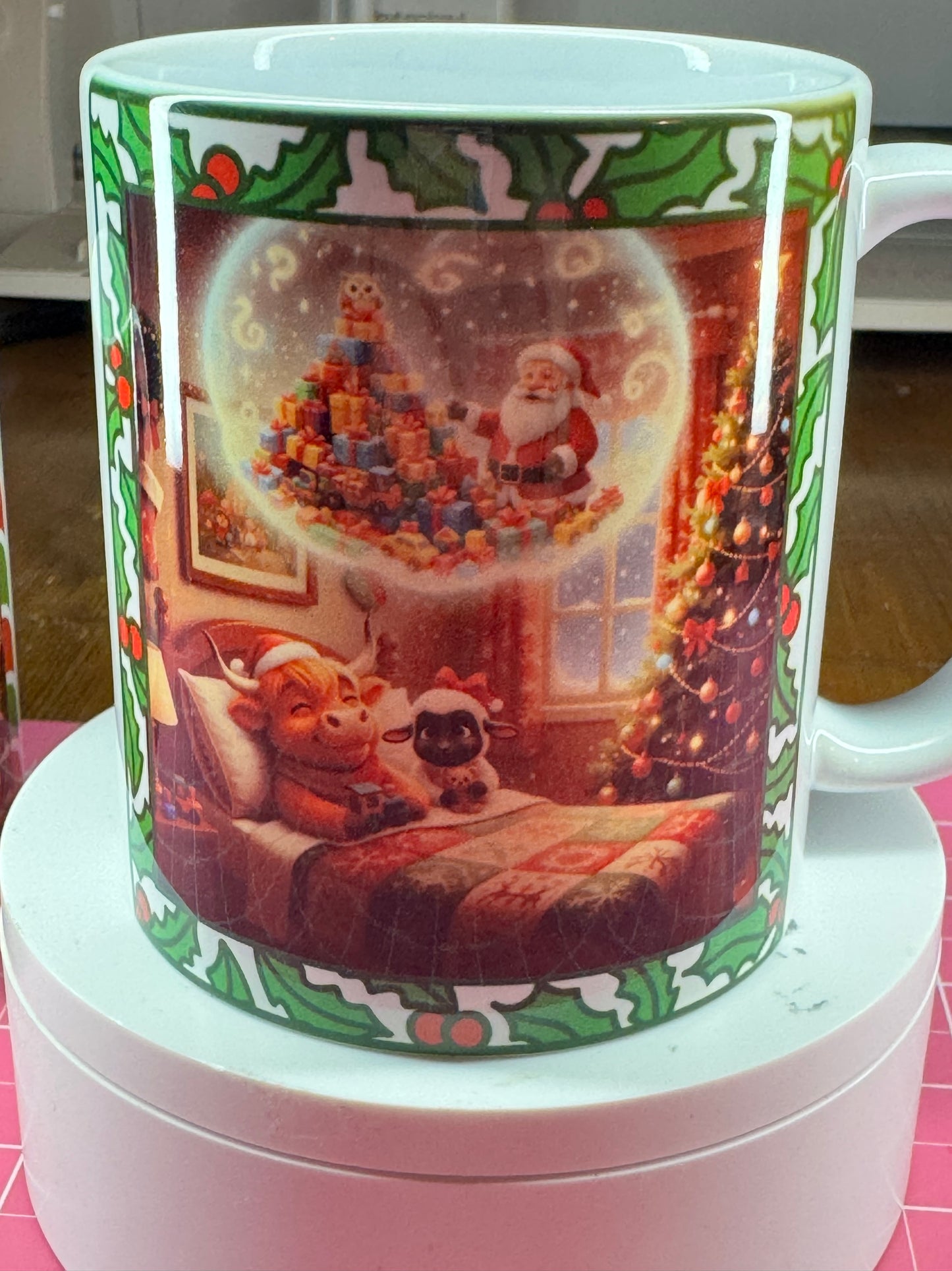Buddy & Snowball, Christmas Dreams Mug 11oz (Highland cow & Lamb)