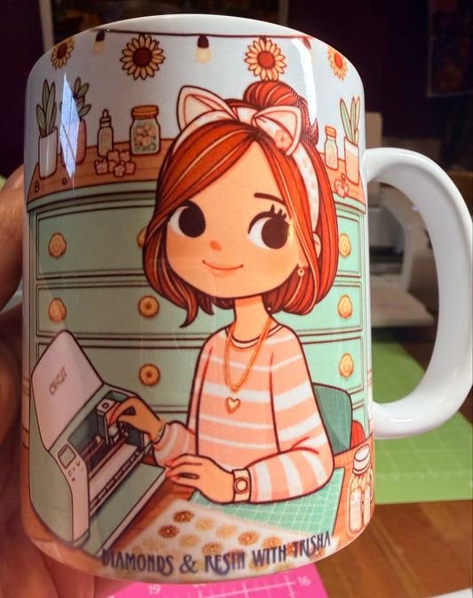 Our very own Diamonds & Resin with Trisha mug 11oz