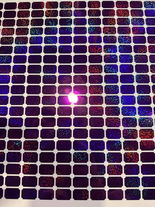 Rectangle Holographic Purple Vinyl Stickers X60