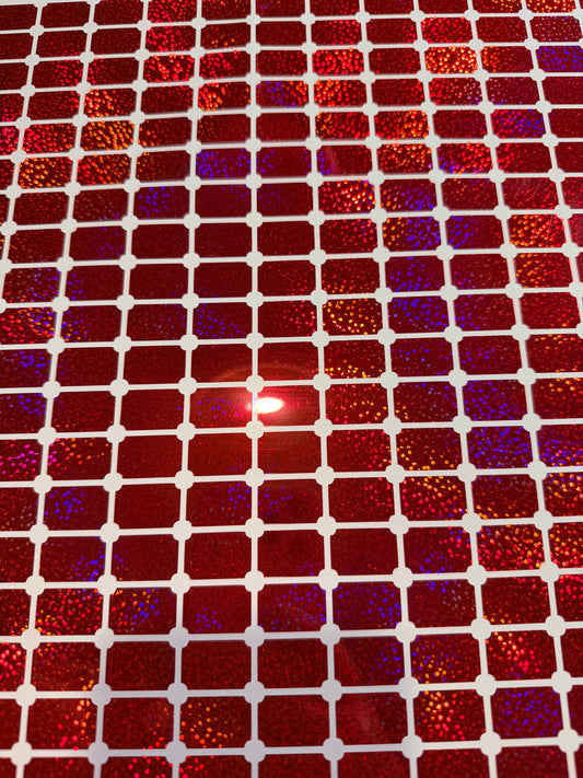 Red Holographic Rectangle Vinyl Stickers X60