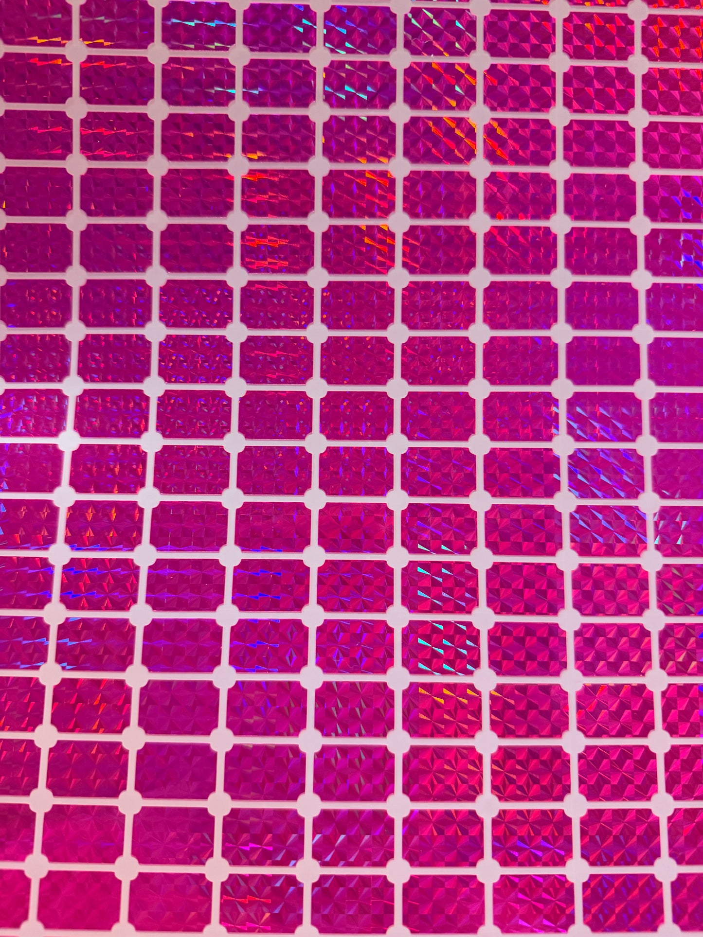 Holographic Pink Rectangle Vinyl Stickers X60
