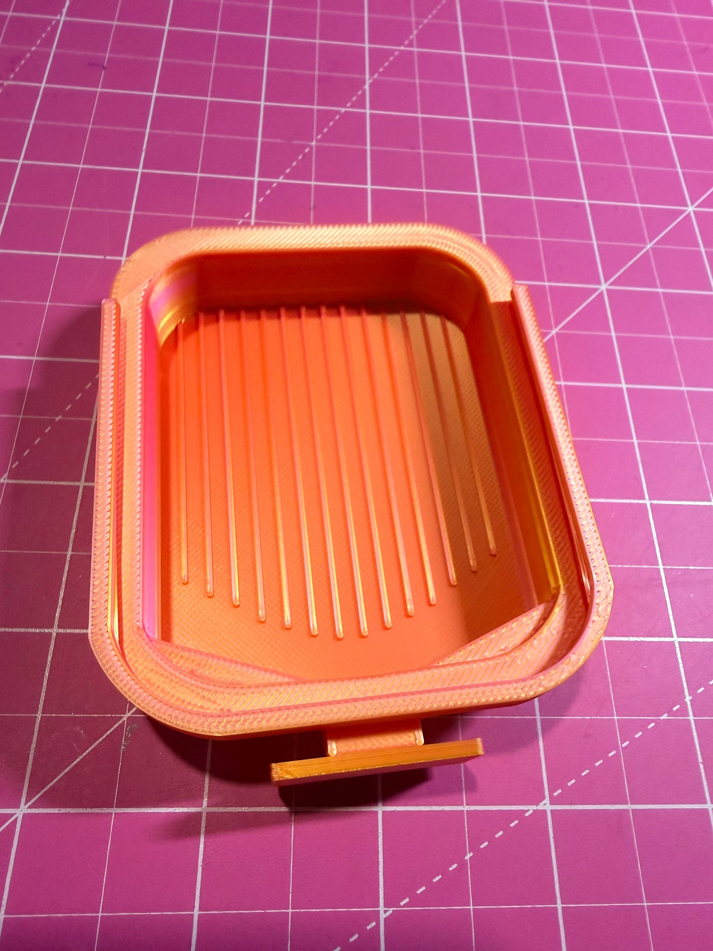 Diamond Art Tray.. mini compact 3d printed 3x2 inches in burnt orange