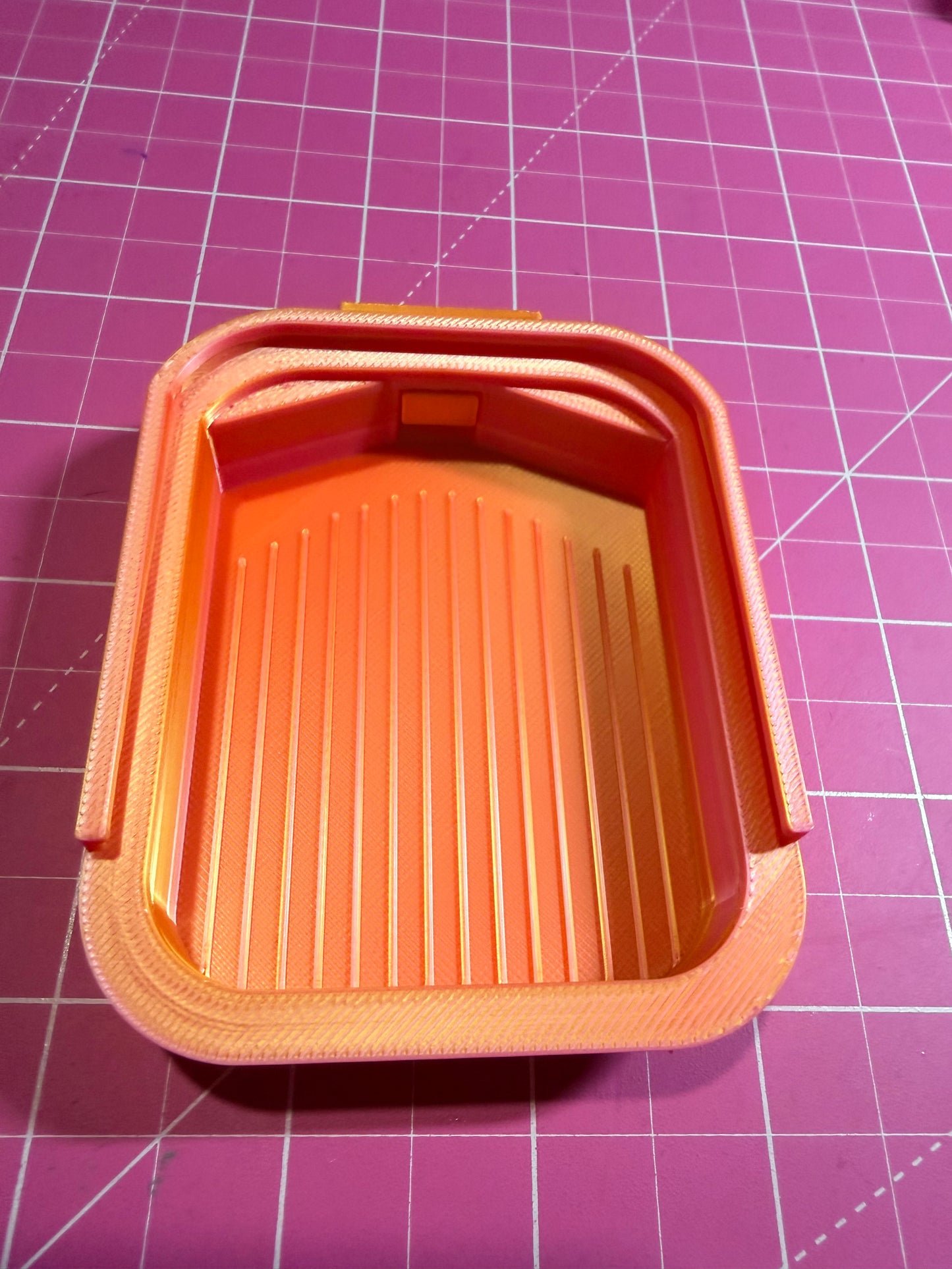 Diamond Art Tray.. mini compact 3d printed 3x2 inches in burnt orange