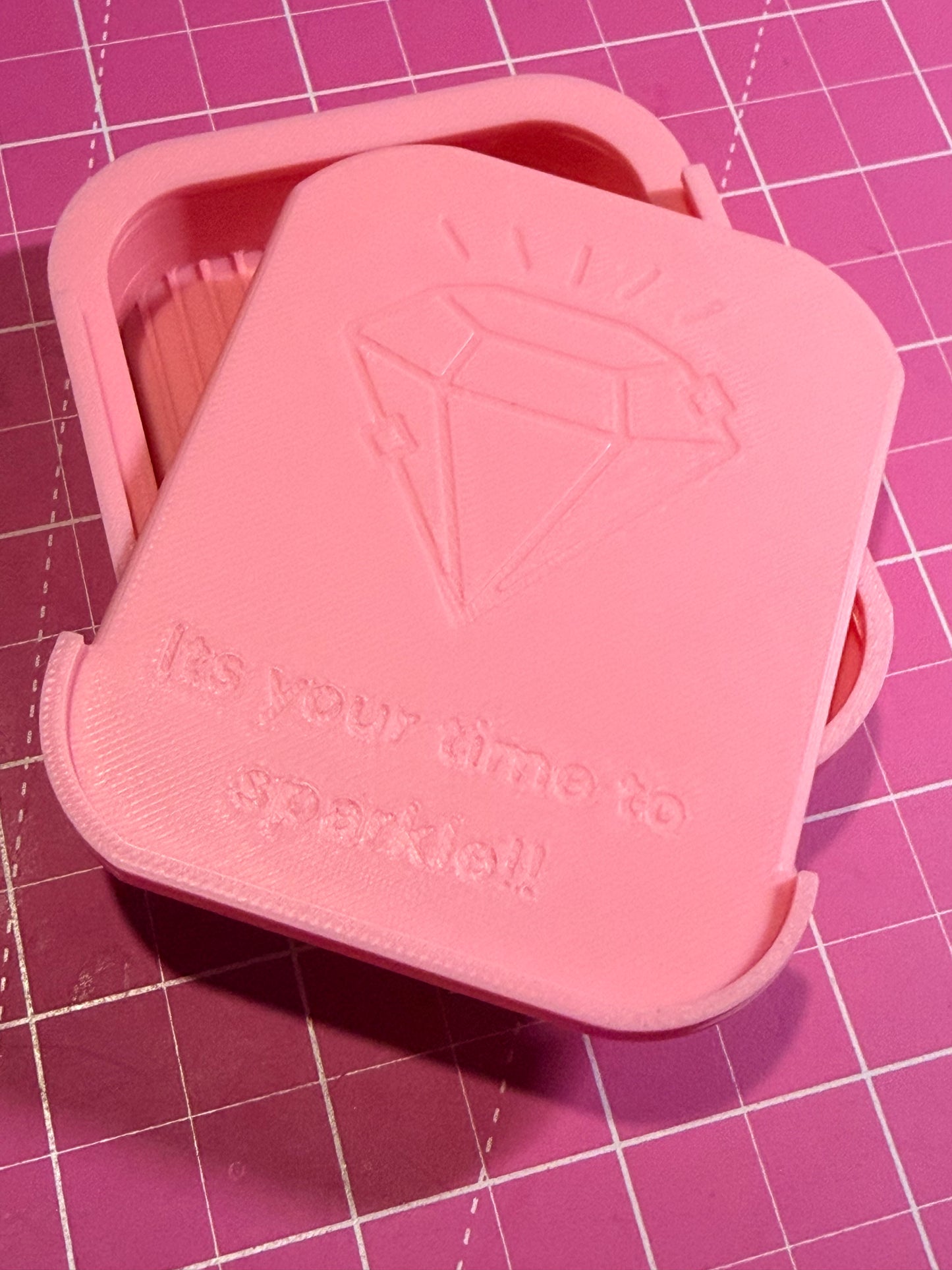 Baby Pink compact 3x2inches 3d printed tray