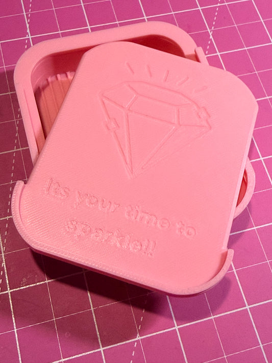 Baby Pink compact 3x2inches 3d printed tray