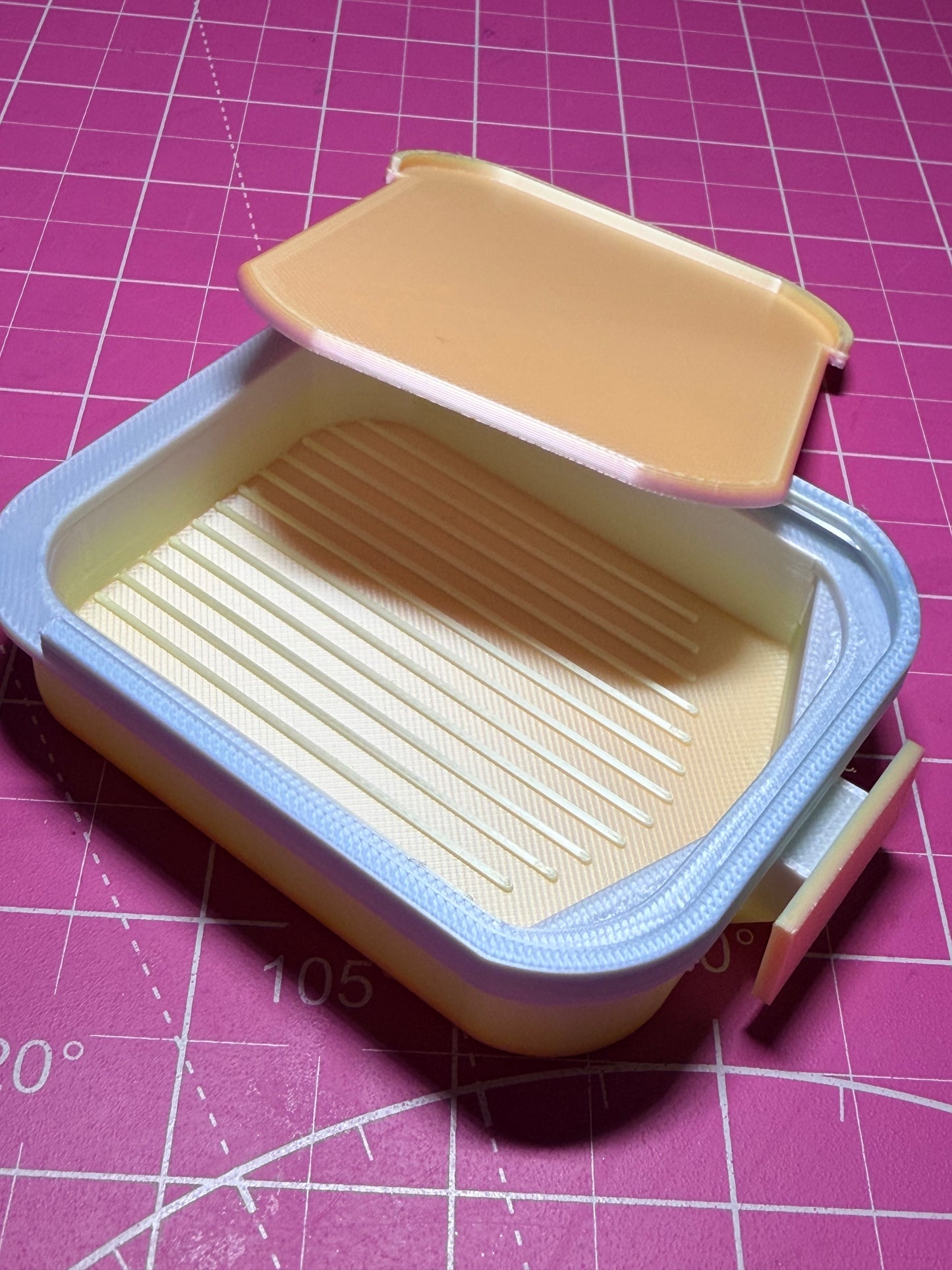 Compact 3d Printed 3x2 inch tray in Silky Rainbow colour