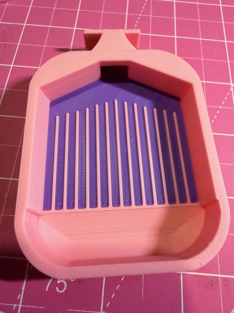 Cute compact Pink and Purple Tray with sunken well, 3d printed 3x2 1/2