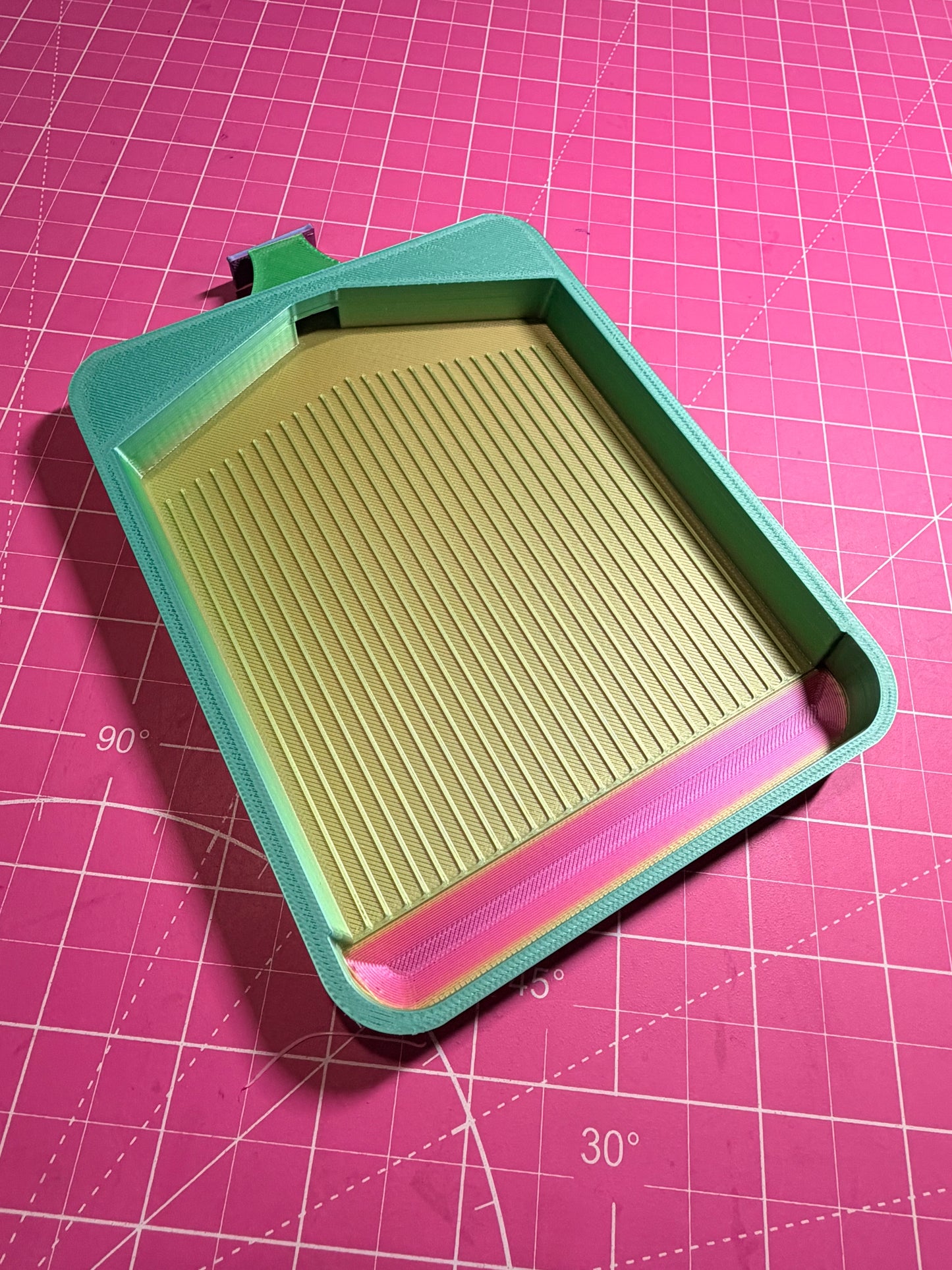 Beautiful Big Large Tray, 3d printed with sunken recess for naughty drills size 6x4 1/2 inches