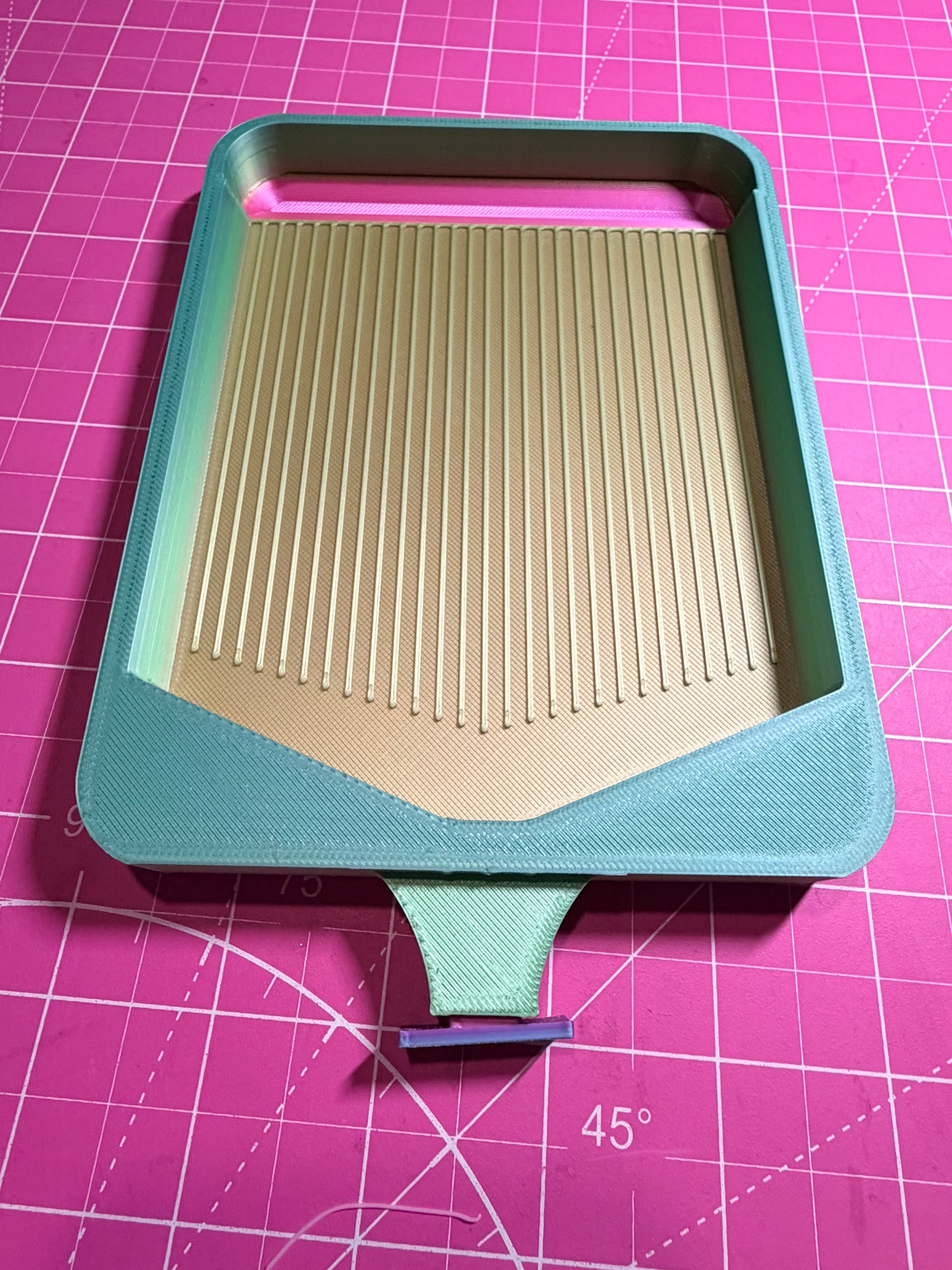 Beautiful Big Large Tray, 3d printed with sunken recess for naughty drills size 6x4 1/2 inches