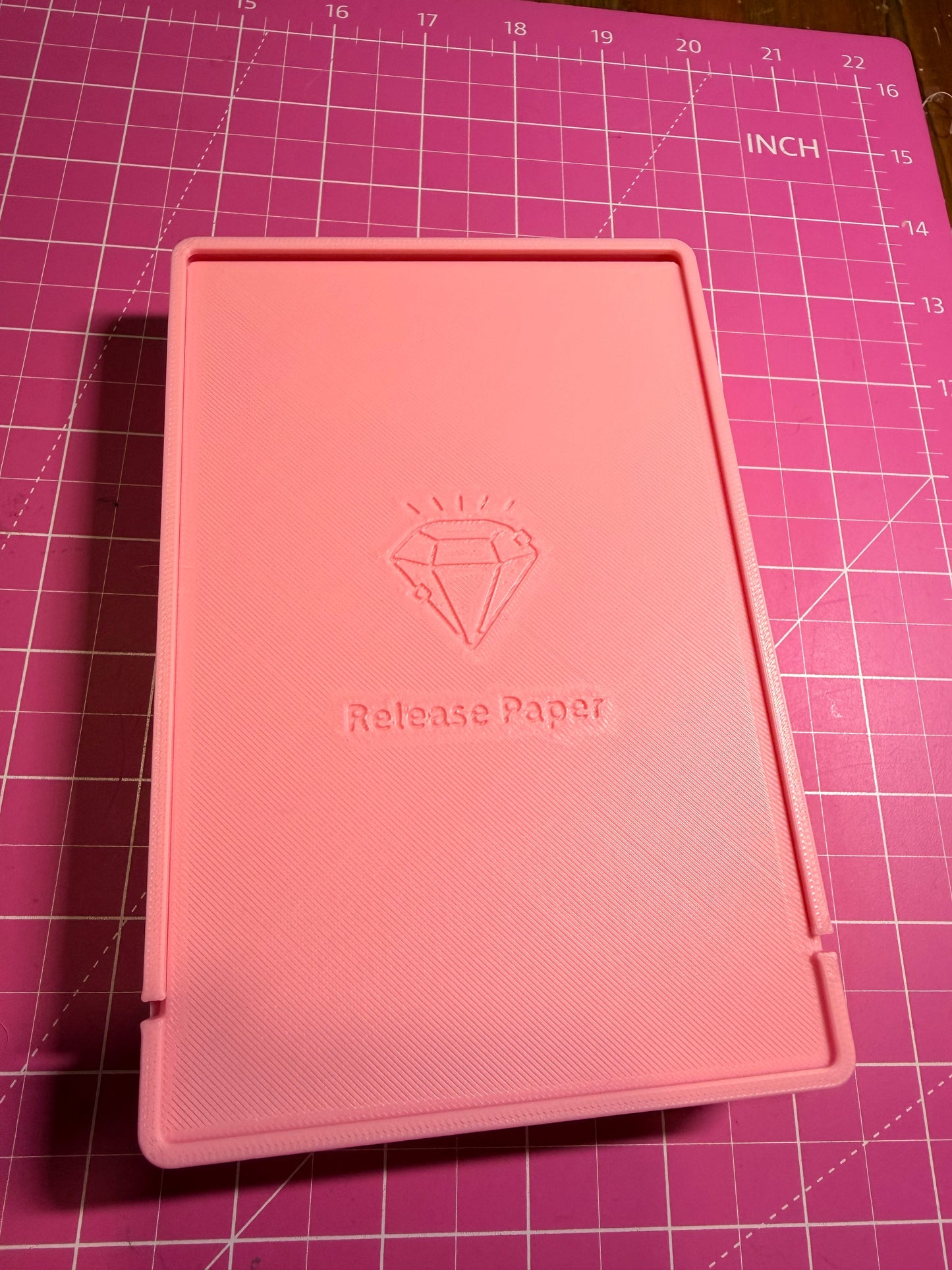 Baby pink 3d printed Release Paper storage box