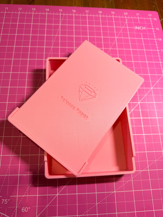 Baby pink 3d printed Release Paper storage box
