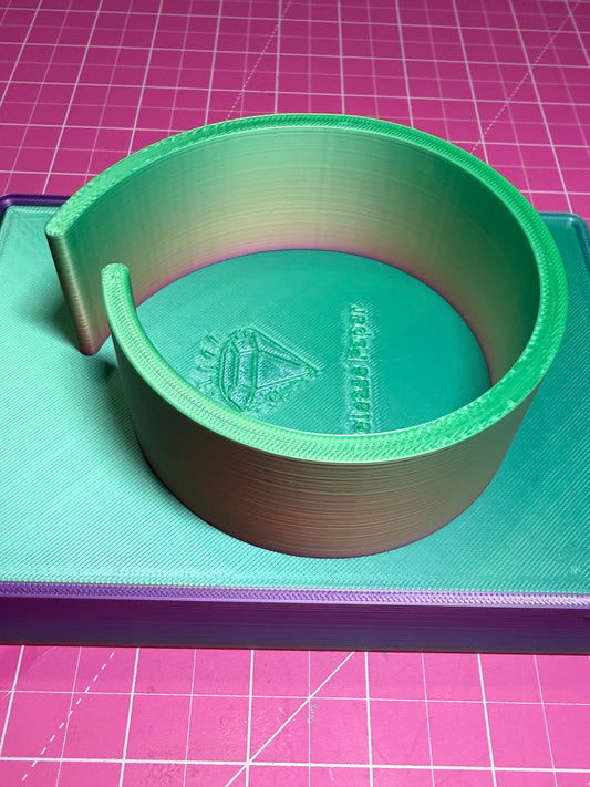 Large 80mm 3d printed Diamond Art canvas Bangle in Dark Rainbow